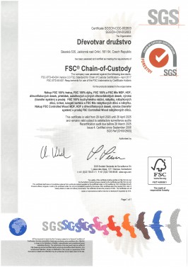 Certificate FSC - CZ